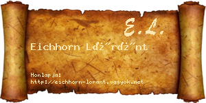 Eichhorn Lóránt névjegykártya